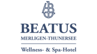 Logo des Beatus Merligen-Thunersee Wellness- & Spa-Hotels mit stilisiertem Monogramm.